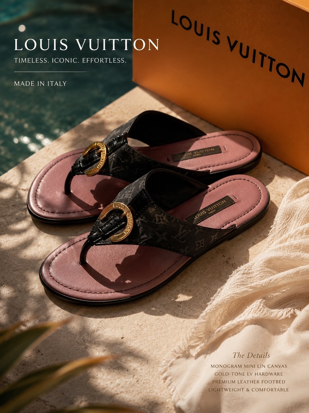 Louis Vuitton Monogram Mini Lin Sandals – EU 36 Made in Italy
